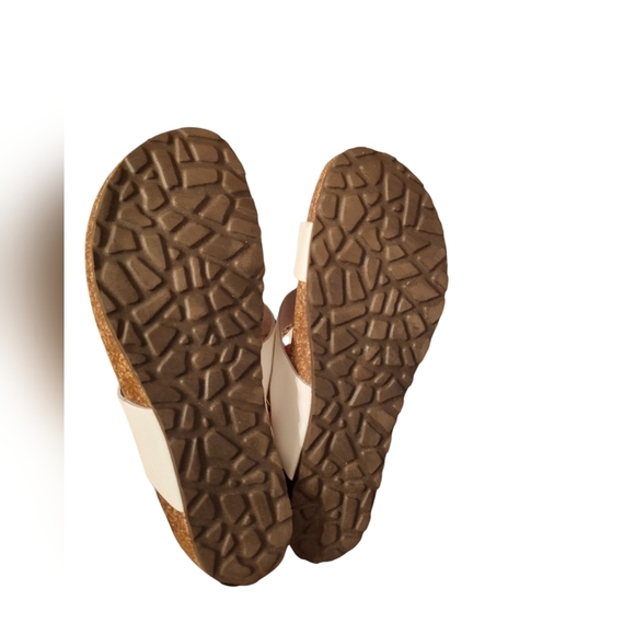 A. Giannetti Comfort Leather Flower Sandals Made in Italy Cork Wedge SEE AD - Picture 2 of 4